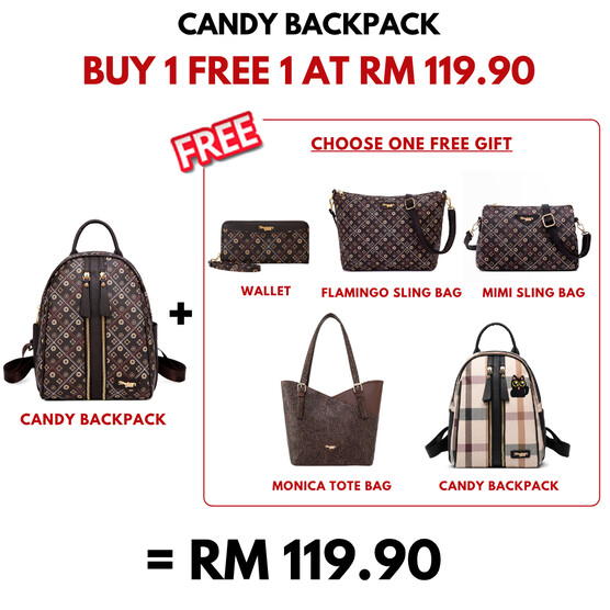 CANDY BACKPACK - BATIK BQ, DARK BROWN